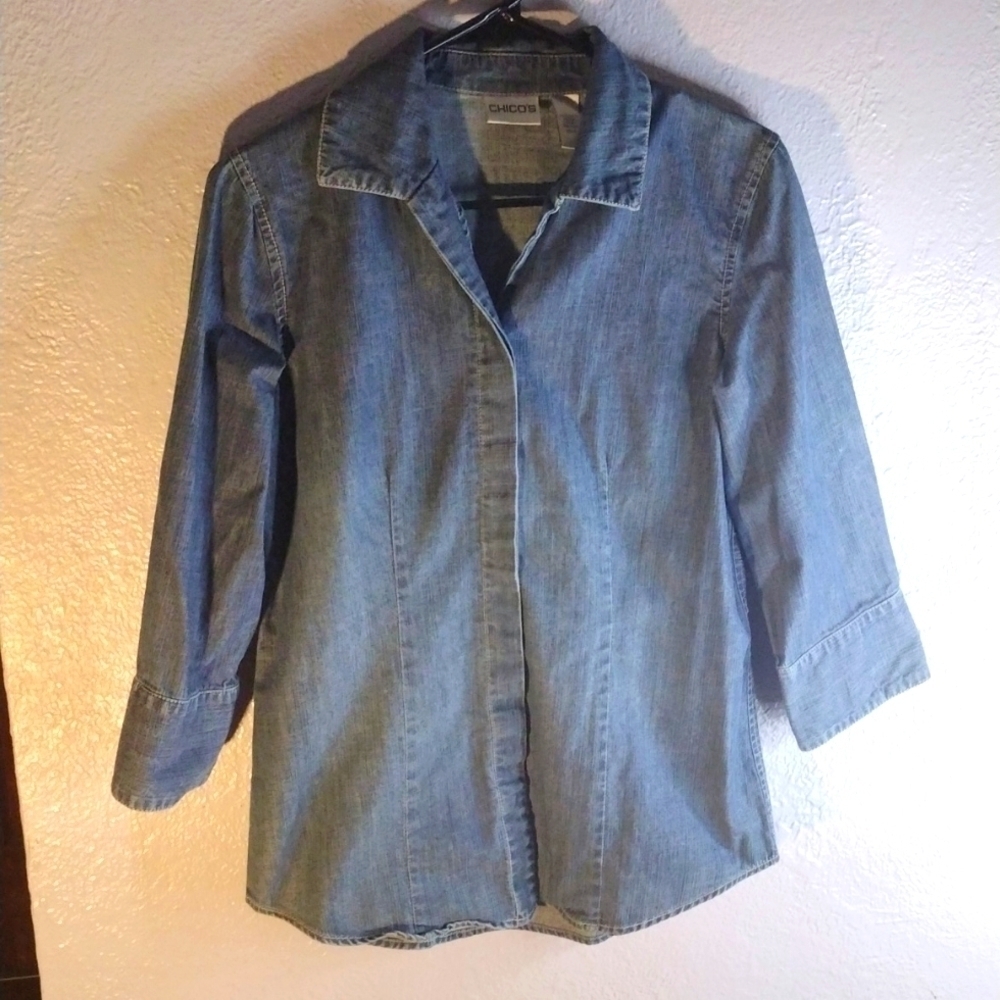 100% Cotton Denim Chicos Button Up 0/S